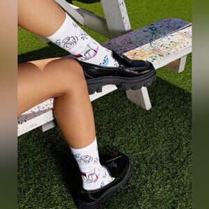 Hot Sox White Graphic Socks